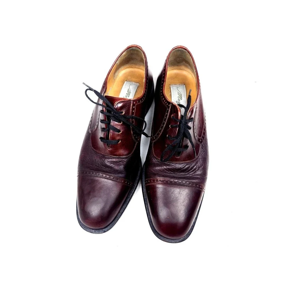 Mezlan Nicola Brown Deerskin Dress Shoes Men's size 7 M Spain Cap Toe